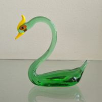 cisne em vidro (antiguidade / raridade / relíquia / antiquário)