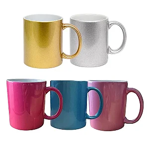 Caneca Metalizada Porcelana