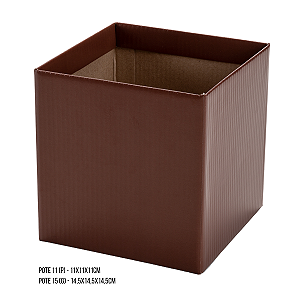 Cachepot Quadrado - Cor: Marrom