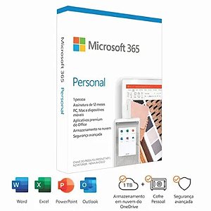 Microsoft 365 Personal (Office 365) 1TB na nuvem para 1 usuário - Licença de 1 ano - Original da Microsoft