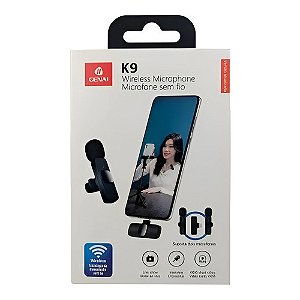 Microfone Sem Fio Wireless Compatível iPhone Cor Preto