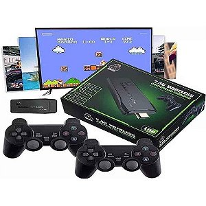 Video game Stick 10mil 2 Controles Sem Fio Console Original Portatil Jogos Retro Antigo premium