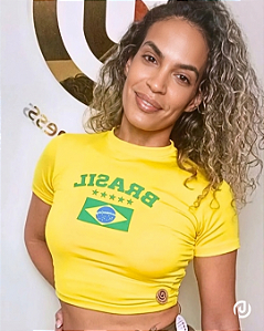 Cropped Brasil Suplex Power Amarelo