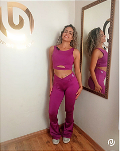 Conjunto Suplex Calça Flare Fitness