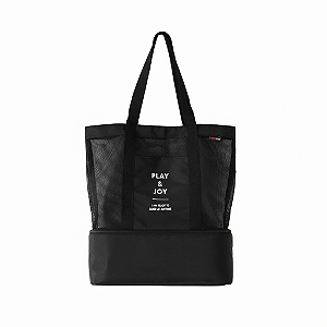 100136 - Bolsa Sacola de Praia Transparente Super Espaçosa - Preto