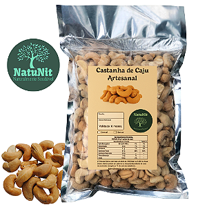 Castanha de Caju Inteira Torrada W1 Natunit – Com e Sem Sal • 250 g, 500 g e 1 kg