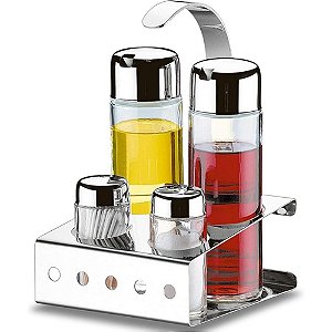 Galheteiro Inox 5 Pcs Parma Vi/az/sa/pa Aço Inox - Brinox