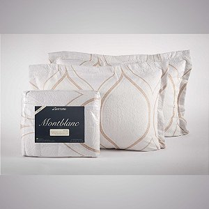 Kit Colcha Montblanc Orvalho 03 Creme Cotton Casal / Queen Listras J. Serrano