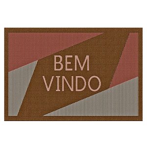 Tapete de Porta "Bem-Vindo" – 40x60 cm – Cor Marrom