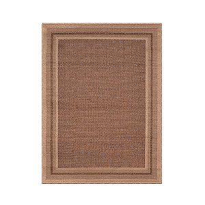 Tapete Sala / Quarta Sisal Moldura Cor Marrom 87 150x200 Desenho Do Tecido Geométrico