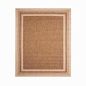 Tapete para Sala e Quarto Sisal Eco-nature Moldura 87 Bege-marrom 3,00x4,00m - J Serrano