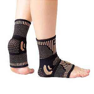 TORNOZELEIRA DE COMPRESSÃO COM COBRE - FASCITE PLANTAR E SUPORTE ORTHO PAUHER