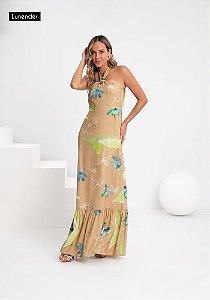 Vestido Longo Estampa Verde Esperança