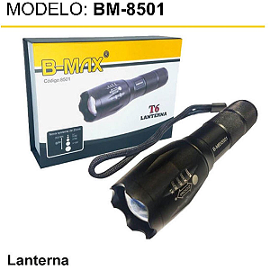 Lanterna Tática T6 B-MAX Potente e Resistente
