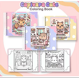Livro de Pintura Capivaras Capa Dura Infantil
