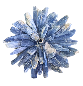 Incensário Redondo Pedra Cianita Azul