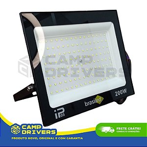 FL004-1M-200PT REFLETOR LED 200W PRETO 6500K BIVOLT
