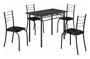 MESA RIO 100X60 TB PRATA-TP GRANITO-4 CAD ASS RISCADO BRANCO