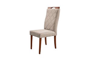 CAIXA C/ 2 CADEIRAS LISBOA - MADEIRA MEL - TECIDO BEGE 208