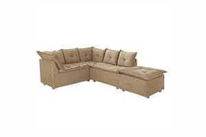 SOFA DE CANTO TURIM 2 MOD+1PUFF BEGE LISO