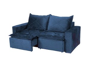 SOFA RETR DUBAI 184CM - LISO AZUL - AREZZO