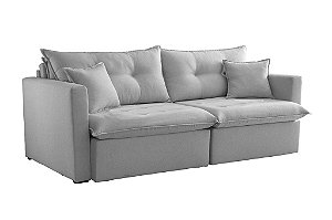 SOFA RETR LISBOA 180CM S/CX LINHO CINZA/461 - EST TEIX