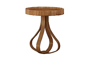 MESA CANTO/CEBOLA SAFIRA ALT 60 DIAM 58 AMADEIRADO - DELINE