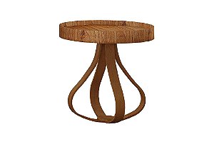 MESA CANTO/CEBOLA SAFIRA ALT 68 DIAM 58 AMADEIRADO - DELINE