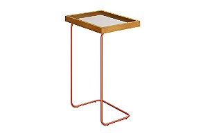 MESA APOIO LUPUS COBRE/AMADEIRADO/ESPELHO - DELINE DECOR