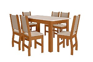 MESA BELLAGIO 150 C/6 CAD CLARA FR/OFF - POLIMAM