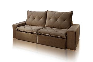 SOFA RETR LORETO 230CM VEL MARROM/524 - JC ESTOF