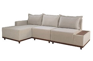 SOFA CHAISE SUICA/3078 BRACO MESA LIN BEGE/D 2119 - LUFER