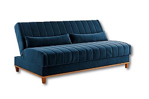 SOFA CAMA DUNA VELUDO AZUL - VIERO