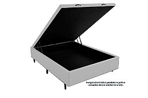 BOX BAU SIMPLES 30CM CASAL BRANCO - ALTO NIVEL