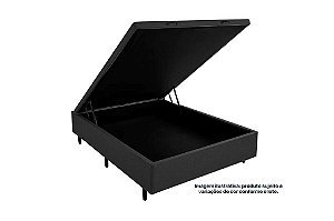 BOX BAU SIMPLES 30CM QUEEN PRETO - ALTO NIVEL