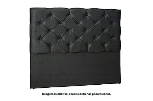 CABECEIRA BONY 158 QUEEN VEL PRETO - CRONOS ESTOF