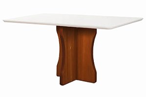 MESA BELLA 0,90 x 0,90 - IMBUIA C/ OFF WHITE