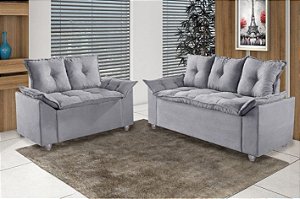 SOFA 3X2 LUG - PAMPULHA - TEC 50 CINZA