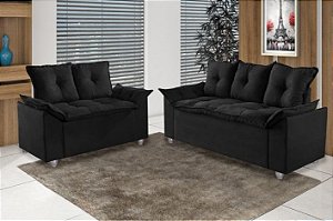 SOFA 3X2 LUG - PAMPULHA - TEC 20 PRETO