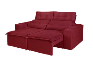 SOFA RETRATIL 1.95 BEATRIZ - TEC VERMELHO