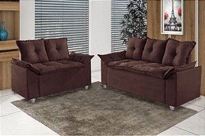 SOFA 3X2 LUG - PAMPULHA - TEC MARROM