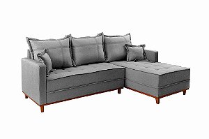 SOFA SF.2210 CHAISE MILAO LD ESQ LINHO CINZA/1008 - EVID *EN