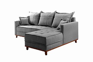 SOFA SF.2210 CHAISE MILAO LD ESQ LINHO CINZA/1008 - EVID