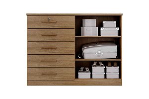 COMODA CQ.1320 SPACE 5 GV/ 2 PORTAS - CUMARU - NH