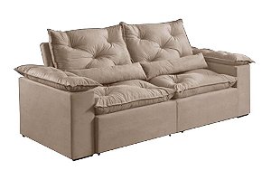 SOFA RETR GRECIA 195 - VEL BEGE - ESTOFAMART