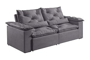 SOFA RETR GRECIA 195 - VEL CINZA - ESTOFAMART