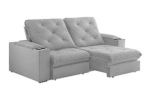 SOFA RETR CUIABA 210CM VEL PRATA/321 - EST TEIXEIRA
