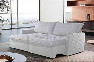 SOFA RETR BAURU 180CM S/CX LINHO CINZA/461 - EST TEIX