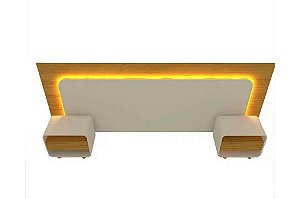 CABECEIRA INNOVA C/ LED E 2 CABECEIRAS NAT/OFF - GELIUS