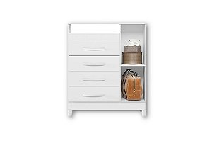 COMODA TURQUESA 4GAV 1PT BRANCO - ALBATROZ